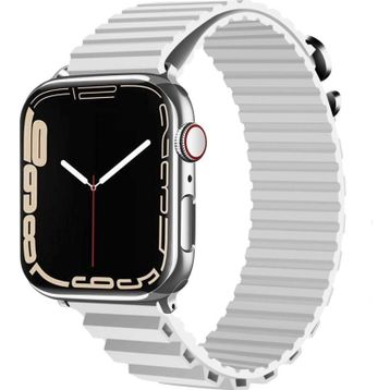CoverZone Apple Watch 3 42-44 mm Parçalı Çizgili Tasarım Denouement Beyaz Kordon