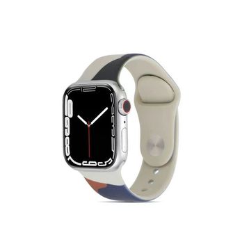 CoverZone Apple Watch 3 Blue Pink 42 mm ile Uyumlu Foden Renkli Desenli Kordon