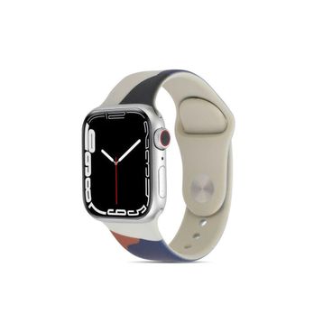 CoverZone Apple Watch 3 Blue Pink 42 mm ile Uyumlu Foden Renkli Desenli Kordon