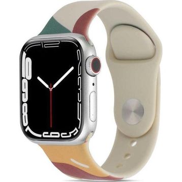 CoverZone Apple Watch 3 Green Mango 42 mm ile Uyumlu Foden Renkli Desenli Kordon