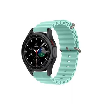 CoverZone Galaxy Watch Uyumlu 42 mm Uyumlu Quintessential Kabartmalı Metal Tokalı Turkuaz Kordon