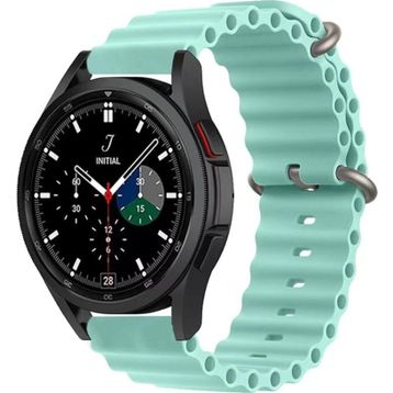 CoverZone Galaxy Watch Uyumlu 42 mm Uyumlu Quintessential Kabartmalı Metal Tokalı Turkuaz Kordon