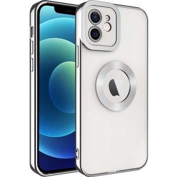 CoverZone iPhone 11 Kamera Korumalı Logo Gösteren Colored Z-Omega Kapak Gümüş Cep Telefonu Kılıfı