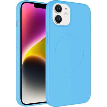 CoverZone iPhone 13 Magsafe Wireless Şarj Özellikli Pastel Color Silikon Açık Mavi Cep Telefonu Kılıfı