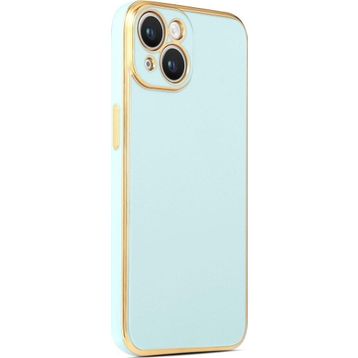 CoverZone iPhone 14 Plus Gold Kenar Pastel Renkli Halcyon Z-Bark Rosegold Cep Telefonu Kılıfı