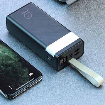 CoverZone Işıklı Şarj Durumu Göstergeli 40.000 mAh Mat Siyah Powerbank
