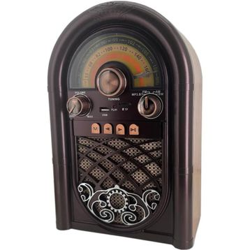 CoverZone R-1950-BTL Retro Radyo Açık Kahverengi Taşınabilir Bluetooth Hoparlör