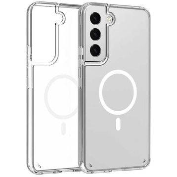CoverZone Samsung Galaxy S22 ile Uyumlu Kılıf Şeffaf Wireless Magsafe İle Uyumlu Silikon Kılıf