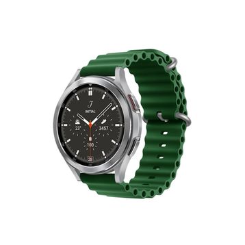 CoverZone Samsung Gear S2 Uyumlu 42 mm Quintessential Kabartmalı Metal Tokalı Koyu Yeşil Kordon