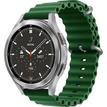 CoverZone Samsung Gear S2 Uyumlu 42 mm Quintessential Kabartmalı Metal Tokalı Koyu Yeşil Kordon