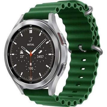 CoverZone Samsung Gear S2 Uyumlu 42 mm Quintessential Kabartmalı Metal Tokalı Koyu Yeşil Kordon