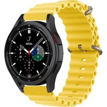 CoverZone Samsung Gear S2 Uyumlu 42 mm Quintessential Kabartmalı Metal Tokalı Sarı Kordon