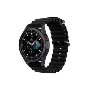 CoverZone Samsung Gear S2 Uyumlu 42 mm Quintessential Kabartmalı Metal Tokalı Siyah Kordon