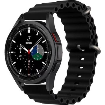 CoverZone Samsung Gear S2 Uyumlu 42 mm Quintessential Kabartmalı Metal Tokalı Siyah Kordon