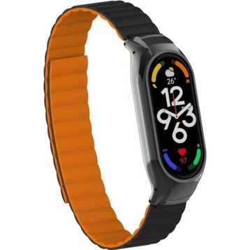 CoverZone Xiaomi Mi Band 7 Siyah Turuncu Mıknatıslı Kordon