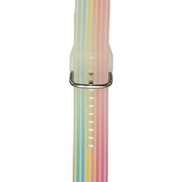 CoverZone Xiaomi Mi Watch Color Rainbow White Renkli Desenli Erstwhile Kayış Kordon