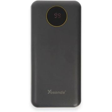 CoverZone Yosonda Led Ekranlı 20.000 mAh 4in1 Dahili Micro USB, Type-C, Lightning ve USB-A kablosu YXD-A67 YXD-A67 Siyah Powerbank