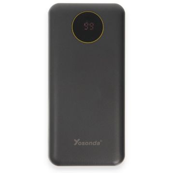 CoverZone Yosonda Led Ekranlı 20.000 mAh 4in1 Dahili Micro USB, Type-C, Lightning ve USB-A kablosu YXD-A67 YXD-A67 Siyah Powerbank