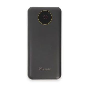 CoverZone Yosonda Led Ekranlı 20.000 mAh 4in1 Dahili Micro USB, Type-C, Lightning ve USB-A kablosu YXD-A67 YXD-A67 Siyah Powerbank
