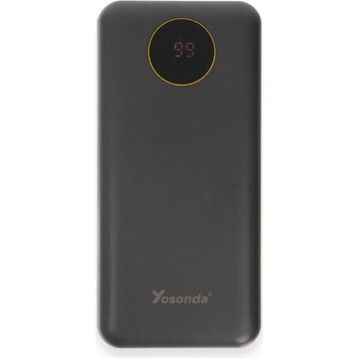 CoverZone Yosonda YXD-A70 Led Ekranlı 30.000 mAh 4in1 Dahili Micro USB, Type-C, Lightning ve USB-A kablosu Siyah Powerbank