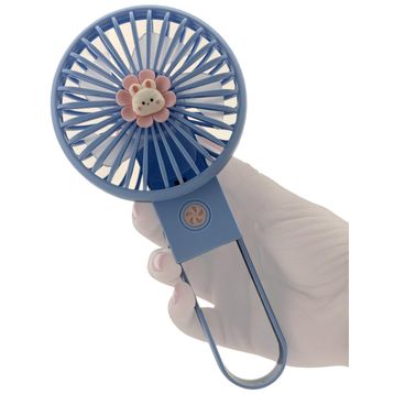 CoverZone YS2269 Portatif Mini USB Fan Led Işıklı Masa Üstü 3 Seviye Mavi Vantilatör
