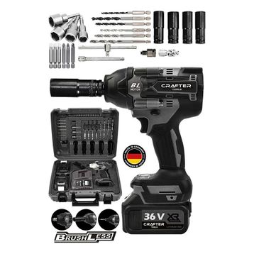 Crafter Tools Germany 800 Nm 36 V 5 Ah Akülü Torklu Somun Sıkma Bijon Sökme Kömürsüz Matkap