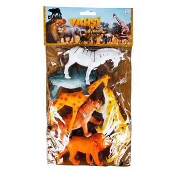 Crazoo S00000715 6'lı Büyük Poşet Vahşi Hayvanlar