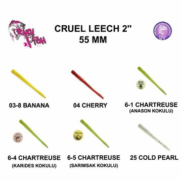 Crazy Fish Cruel Leech 5.5 cm Color:25-6 Silikon Yem