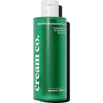Cream Co Akne Siyah Nokta Karşıtı BHA/PHA Niacinamide 200 ml Tonik