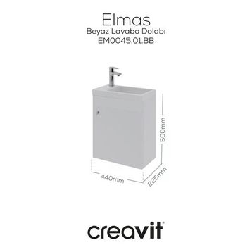 Creavit 45 cm Beyaz Elmas Lavabo Dolabı