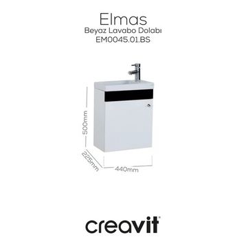 Creavit 45 cm Beyaz Elmas Lavabo Dolabı