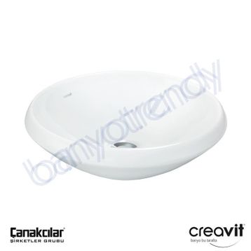 Creavit 45 cm Beyaz Tezgah Üstü Lavabo