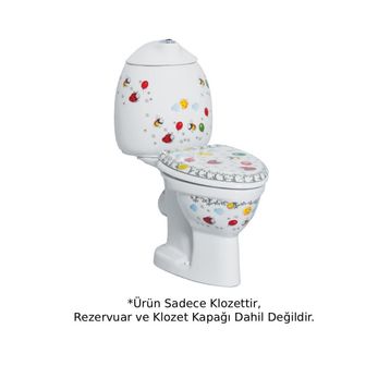 Creavit CK310 Dekorlu Çocuk Arkadan Çıkışlı Klozet