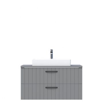 Creavit D10 Next Tezgah Üstü 2 Çekmeceli 100 cm Gri Lake Lavabo Dolabı