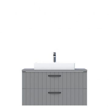 Creavit D10 Next Tezgah Üstü 2 Çekmeceli 100 cm Gri Lake Lavabo Dolabı