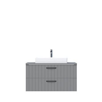 Creavit D10 Next Tezgah Üstü 2 Çekmeceli 100 cm Gri Lake Lavabo Dolabı