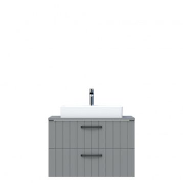 Creavit D10 Next Tezgah Üstü 2 Çekmeceli 80 cm Gri Lake Lavabo Dolabı