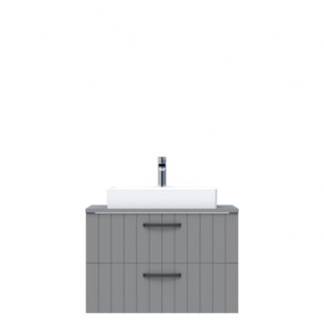 Creavit D10 Next Tezgah Üstü 2 Çekmeceli 80 cm Gri Lake Lavabo Dolabı