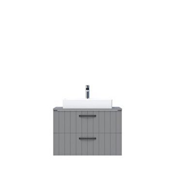 Creavit D10 Next Tezgah Üstü 2 Çekmeceli 80 cm Gri Lake Lavabo Dolabı