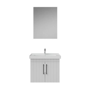 Creavit D20 Lake 65 cm Çizgili Antrasit Kare Çekmeceli Banyo Dolabı