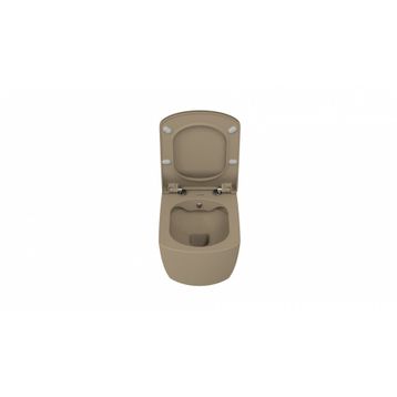 Creavit Elegant Rim-Off Kanalsız Asma Cappucino EG321-11CM00E-0000 + Cappucino KC1103.01.1800E Creavit Elegant Droplast Yavaş Kapanan Kapağı Klozet Kapağı