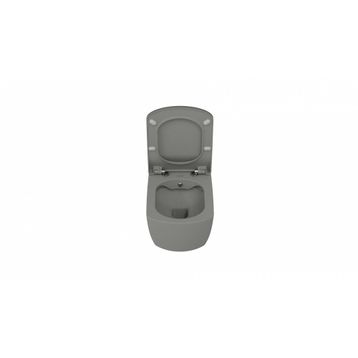 Creavit Elegant Rim-Off Kanalsız Asma Klozet Cool Grey EG321-00CG00E-0000 Creavit Cool Grey KC1103.01.2100E Elegant Droplast Yavaş Kapanan Kapağı Klozet Kapağı