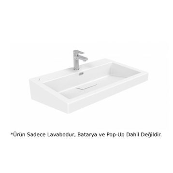 Creavit EP080-00CB00E-0000 Epic 80 cm Beyaz Etajerli Lavabo