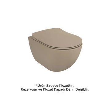 Creavit FE322-00CM00E-0000+SET Free Rim Off Kanalsız Mat Cappucino Asma Klozet