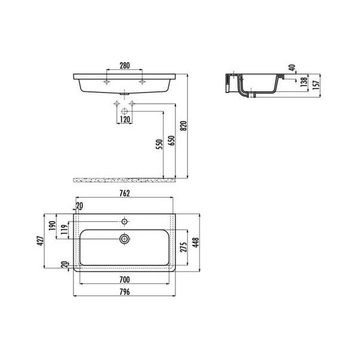 Creavit İpek 80 cm Etajerli Lavabo