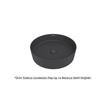 Creavit Lp145 Loop Antrasit Mat 45 cm Masa Üstü Çanak Lavabo