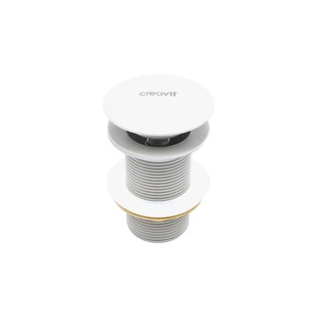 Creavit SF030Pop Up Taşmasız Mat Beyaz Lavabo Sifon Başlığı