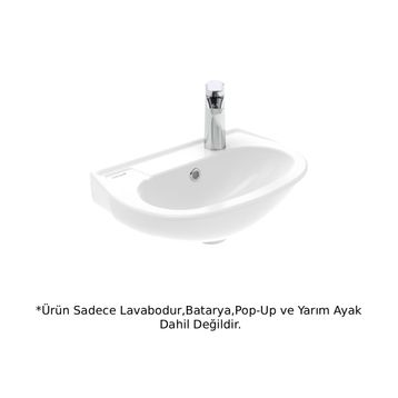 Creavit TP030 30x45 cm Beyaz Yarım Ayak Oval Lavabo