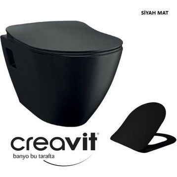 Creavit TP325-00SM00E-0000 Terra Mat Siyah Asma Klozet