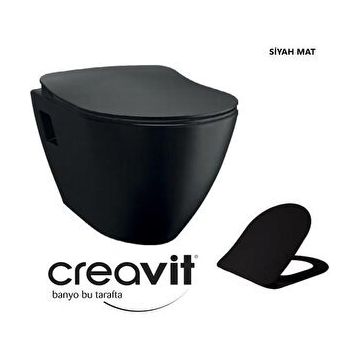 Creavit TP325-00SM00E-0000 Terra Mat Siyah Asma Klozet